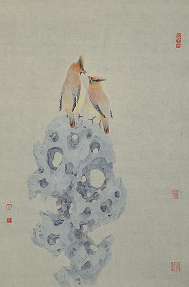 朱三秋作品《相依》规格：59X39cm 2021年